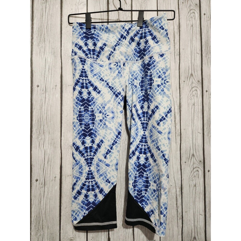 VSX Sport Victorias Secret Knockout Capri Sz S Blue Black Abstract Leggings